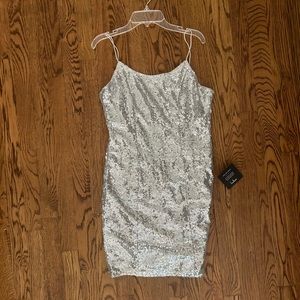 silver mini dress